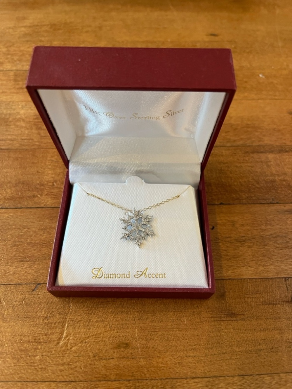 Diamond Accent Gold and Silver Snowflake Pendant Necklace